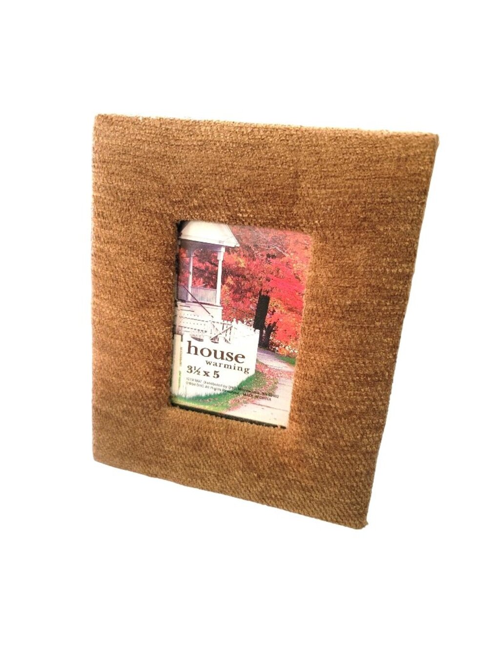 Plush Brown Fabric Photo Frame House Warming 3.5" x 5" Picture NWT DH921